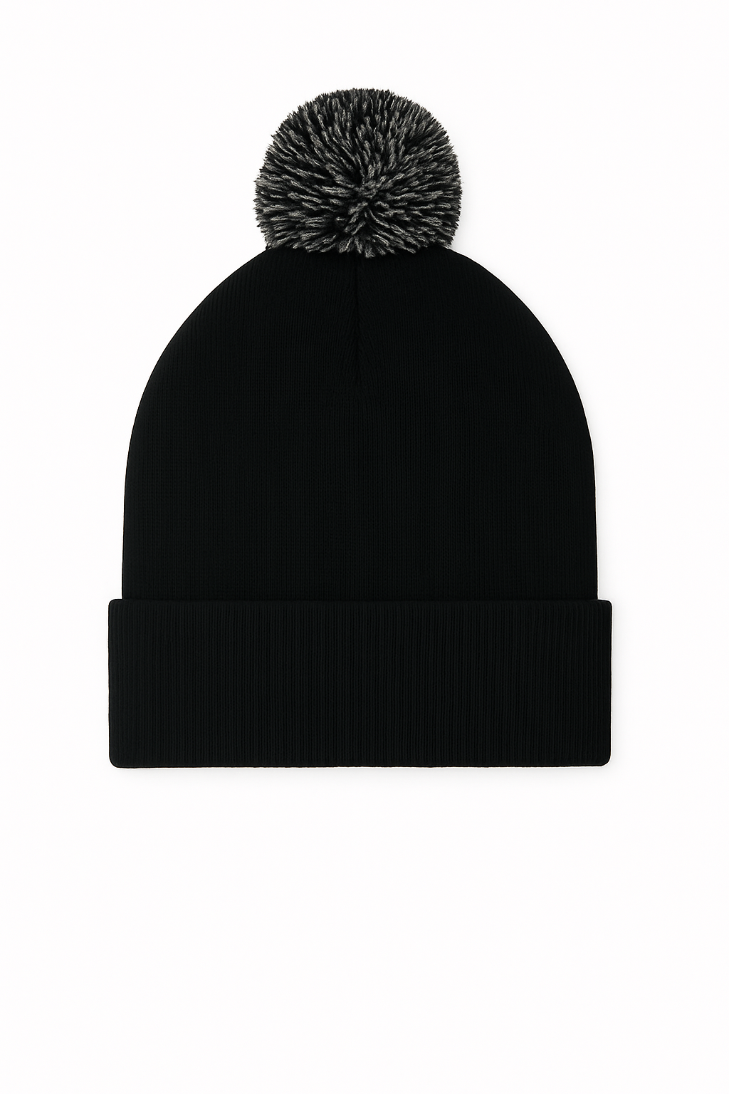 Pom Pom Beanie - Black/Graphite Grey