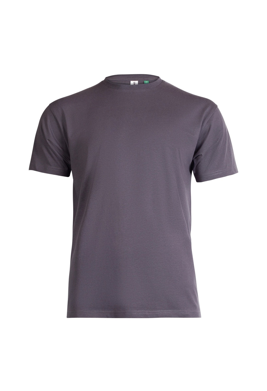 Charcoal grey crewneck t-shirt with short sleeves and a classic, regular fit.