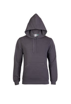 Charcoal grey heather pullover hoodie with a drawstring hood, kangaroo pocket, and a regular fit.