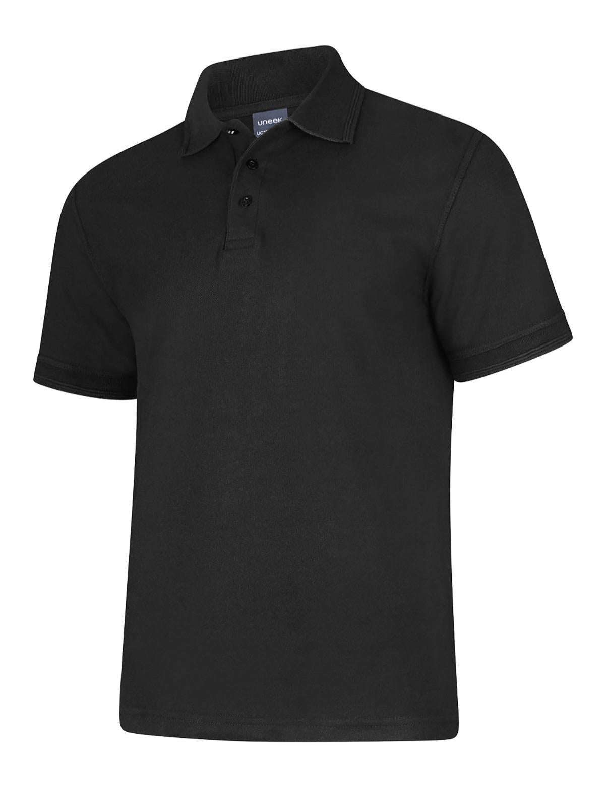 Deluxe Poloshirt - Black | Wrapandcover.co.uk Customised uniforms for workwear, schools, and organisations- fast UK delivery, no minimum orders.