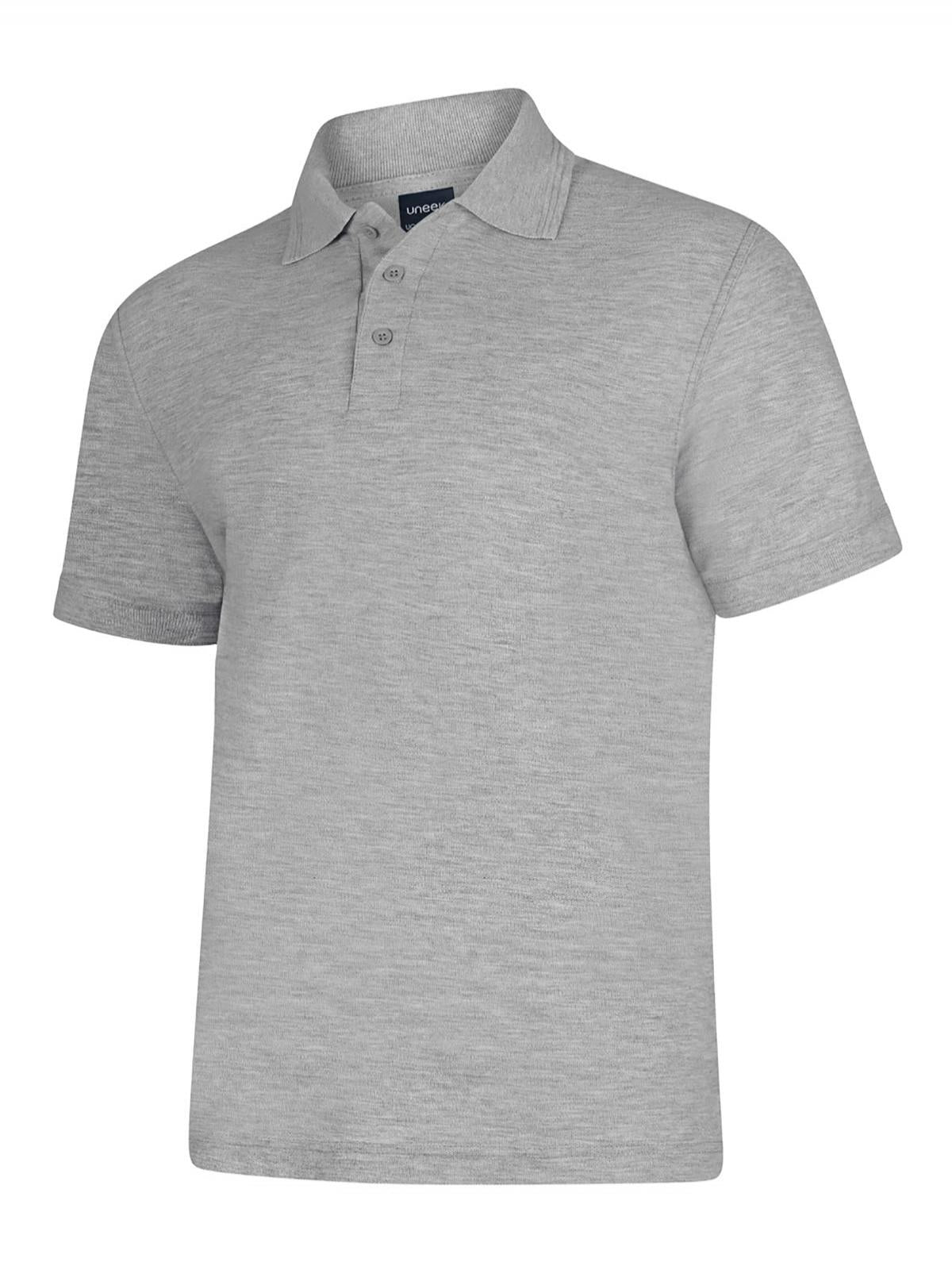 Deluxe Poloshirt - Heather Grey | Wrapandcover.co.uk Customised uniforms for workwear, schools, and organisations- fast UK delivery, no minimum orders.