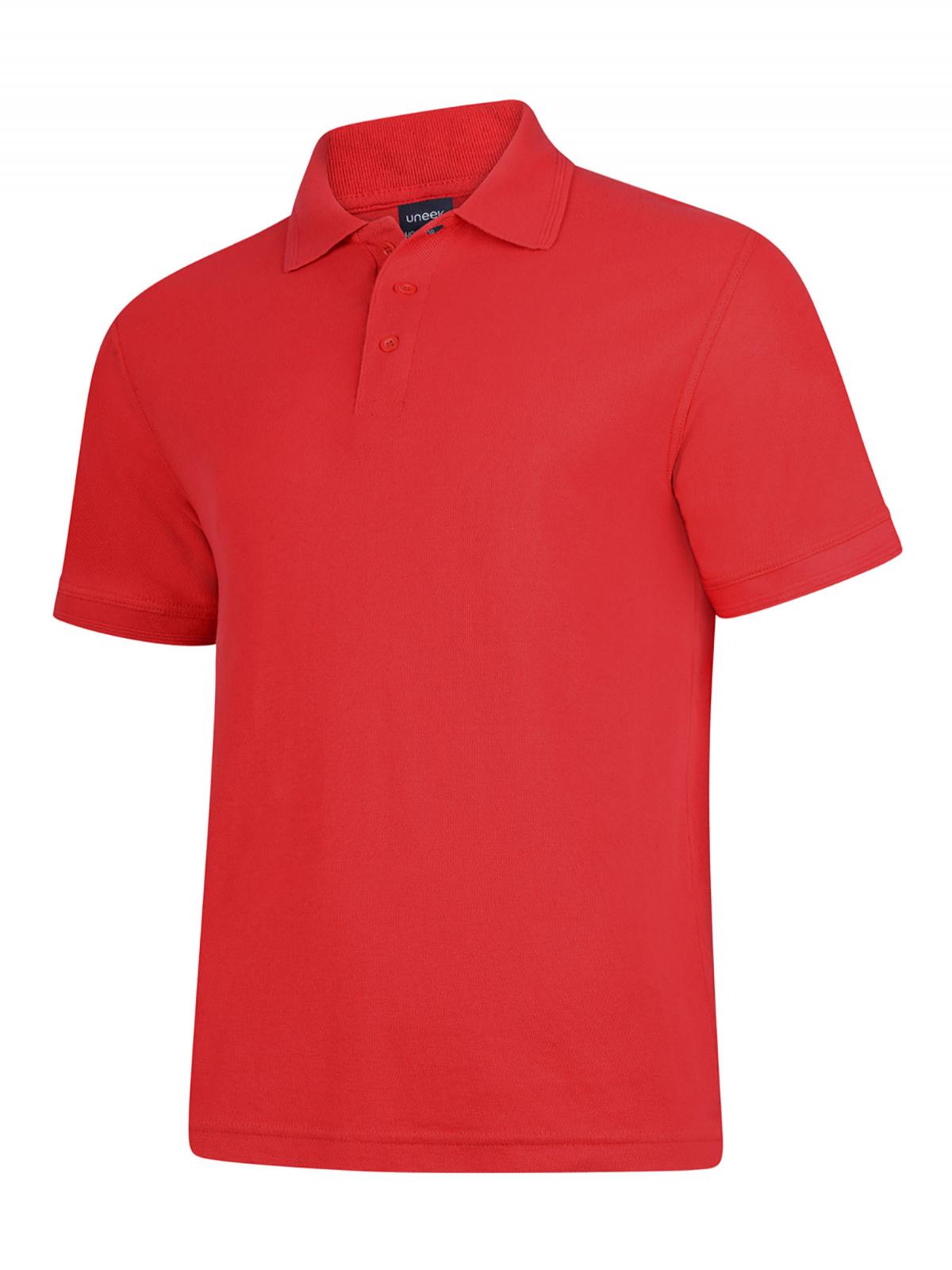 Deluxe Poloshirt - Red | Wrapandcover.co.uk Customised uniforms for workwear, schools, and organisations- fast UK delivery, no minimum orders.