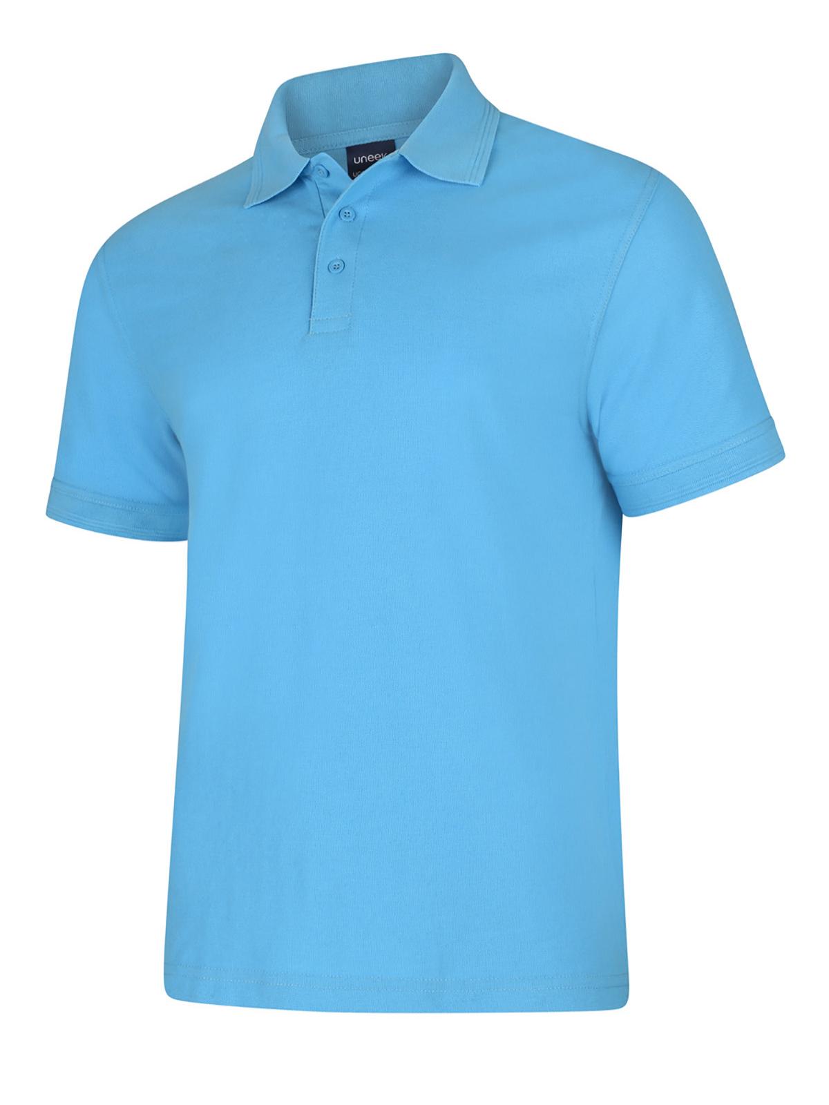 Deluxe Poloshirt - Sky | Wrapandcover.co.uk Customised uniforms for workwear, schools, and organisations- fast UK delivery, no minimum orders.