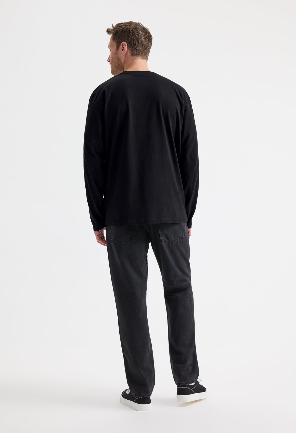 Unisex Long Sleeve Classic T-Shirt - 180gsm 100% Ring-Spun Combed Cotton | Black & White