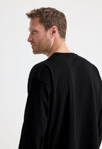 Unisex Long Sleeve Classic T-Shirt - 180gsm 100% Ring-Spun Combed Cotton | Black & White