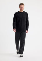 Unisex Long Sleeve Classic T-Shirt - 180gsm 100% Ring-Spun Combed Cotton | Black & White