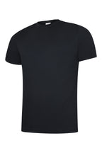 Black short-sleeve athletic t-shirt with a crew neck and textured mesh fabric in a regular fit.