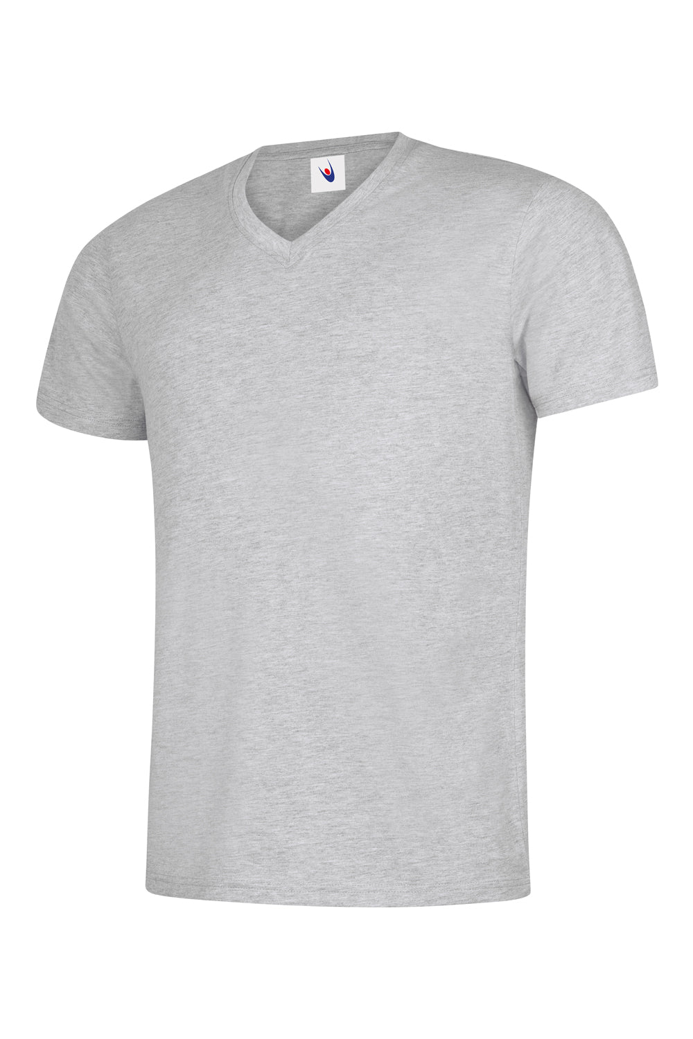 Classic V Neck T-shirt - Heather Grey | Wrapandcover.co.uk Customised uniforms for workwear, schools, and organisations- fast UK delivery, no minimum orders.