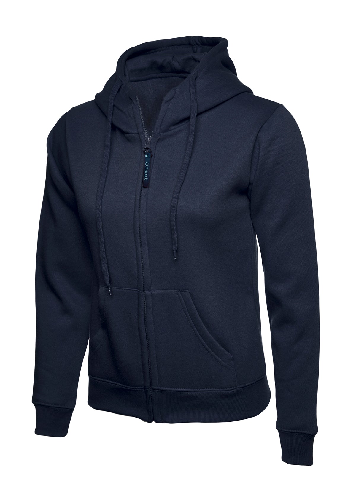 Ladies Classic Full Zip Hooded Sweatshirt - Navy | Wrapandcover.co.uk Customised uniforms for workwear, schools, and organisations- fast UK delivery, no minimum orders.
