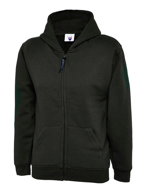 Childrens Classic Full Zip Hooded Sweatshirt - Black | Wrapandcover.co.uk Customised uniforms for workwear, schools, and organisations- fast UK delivery, no minimum orders.