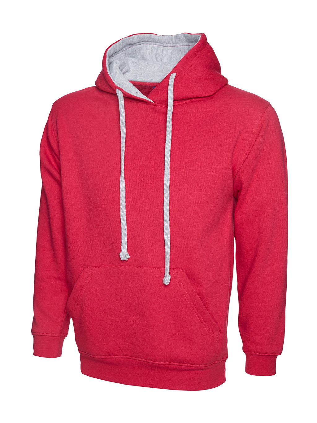 Contrast Hooded Sweatshirt - Fuchsia/Heather Grey | Wrapandcover.co.uk Customised uniforms for workwear, schools, and organisations- fast UK delivery, no minimum orders.