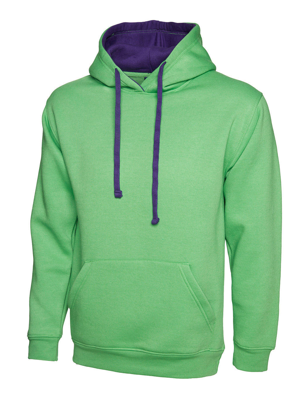 Contrast Hooded Sweatshirt - Lime/Purple | Wrapandcover.co.uk Customised uniforms for workwear, schools, and organisations- fast UK delivery, no minimum orders.