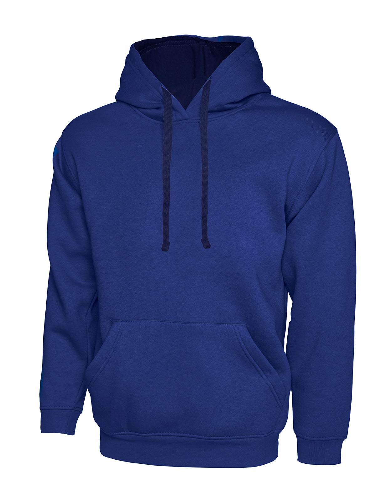 Contrast Hooded Sweatshirt - Royal/Navy | Wrapandcover.co.uk Customised uniforms for workwear, schools, and organisations- fast UK delivery, no minimum orders.