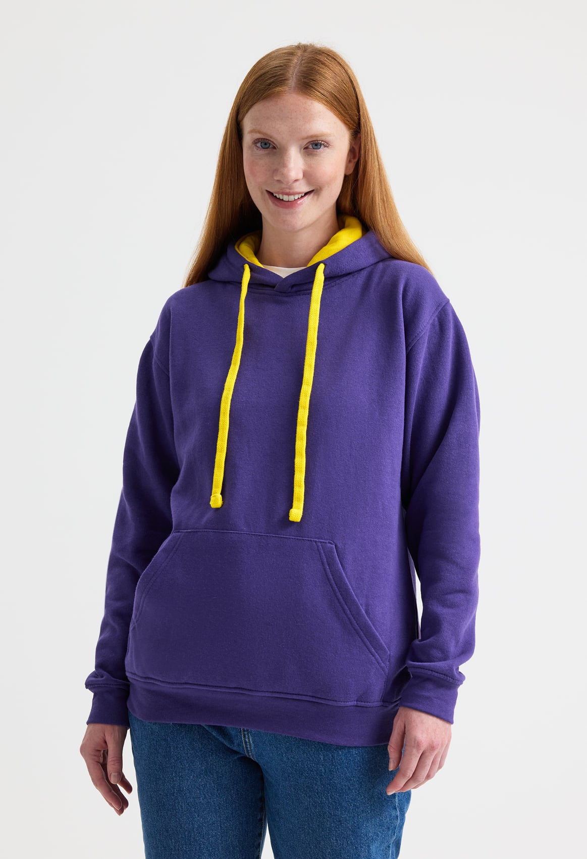 Unisex Contrast Hooded Sweatshirt - 300gsm 50/50 Polycotton | 12 Colours