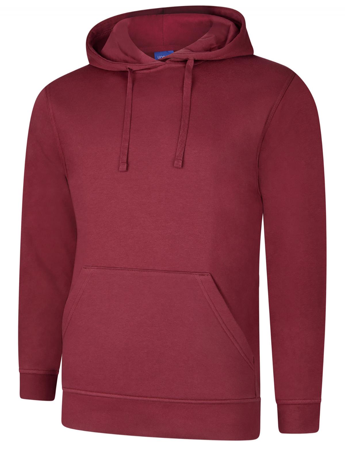 Deluxe Hooded Sweatshirt - Burgundy | Wrapandcover.co.uk Customised uniforms for workwear, schools, and organisations- fast UK delivery, no minimum orders.