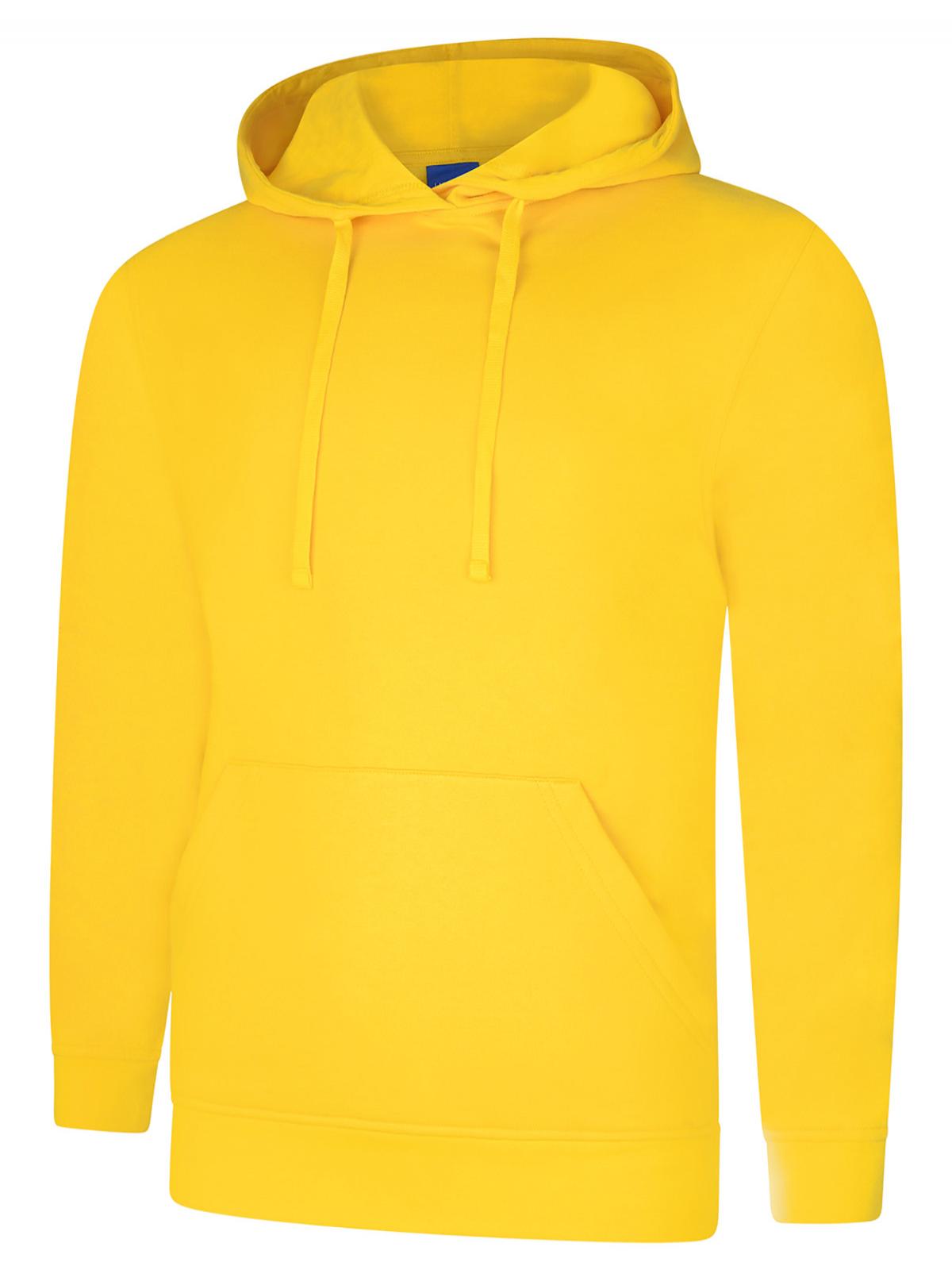 Deluxe Hooded Sweatshirt - Yellow | Wrapandcover.co.uk Customised uniforms for workwear, schools, and organisations- fast UK delivery, no minimum orders.