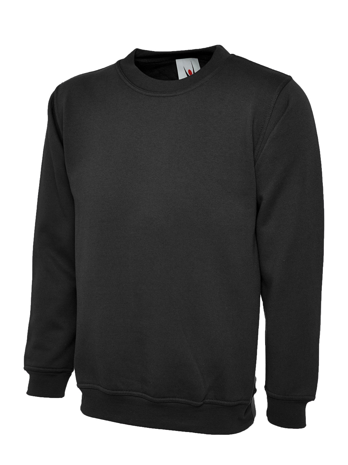 Ladies Deluxe Crew Neck Sweatshirt - Black | Wrapandcover.co.uk Customised uniforms for workwear, schools, and organisations- fast UK delivery, no minimum orders.