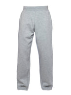 Light gray sweatpants with an elastic waistband, straight-leg fit, and side pockets against a white background.