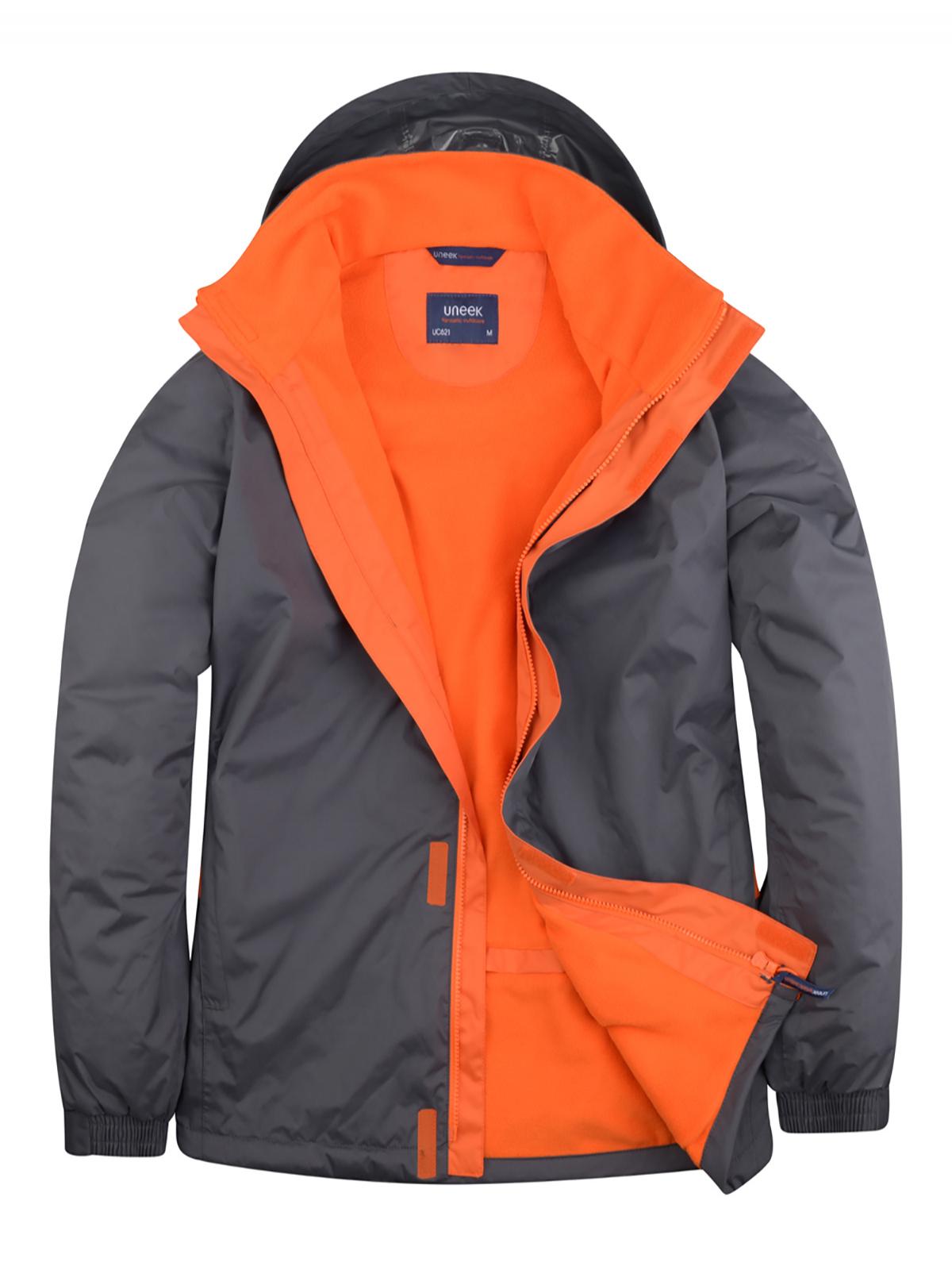 Deluxe Outdoor Jacket - Deep Grey/Fiery Orange | Wrapandcover.co.uk Customised uniforms for workwear, schools, and organisations- fast UK delivery, no minimum orders.