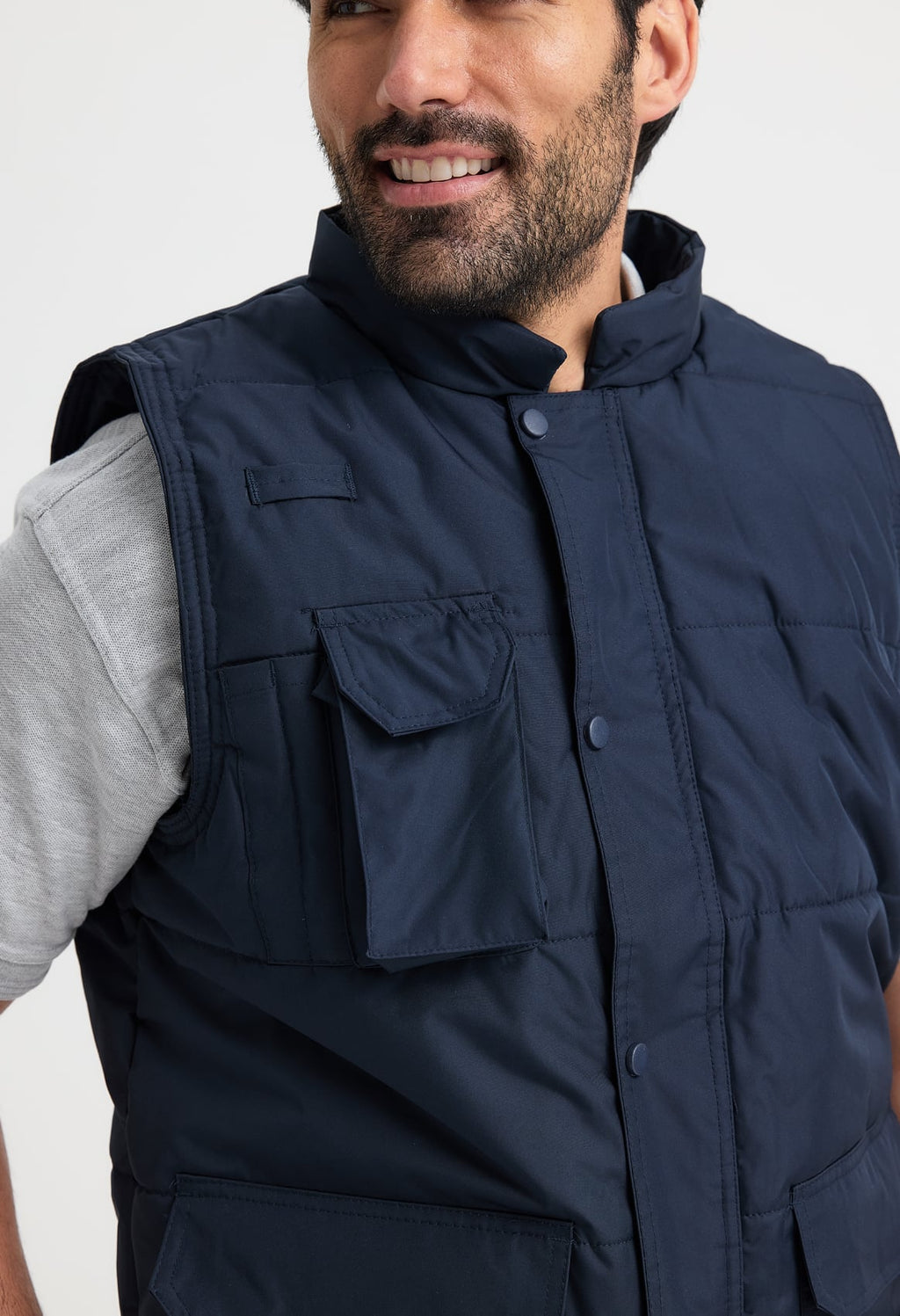 Unisex Super Pro Body Warmer - 250gsm, Radio Loop & Tool Pockets | Black & Navy