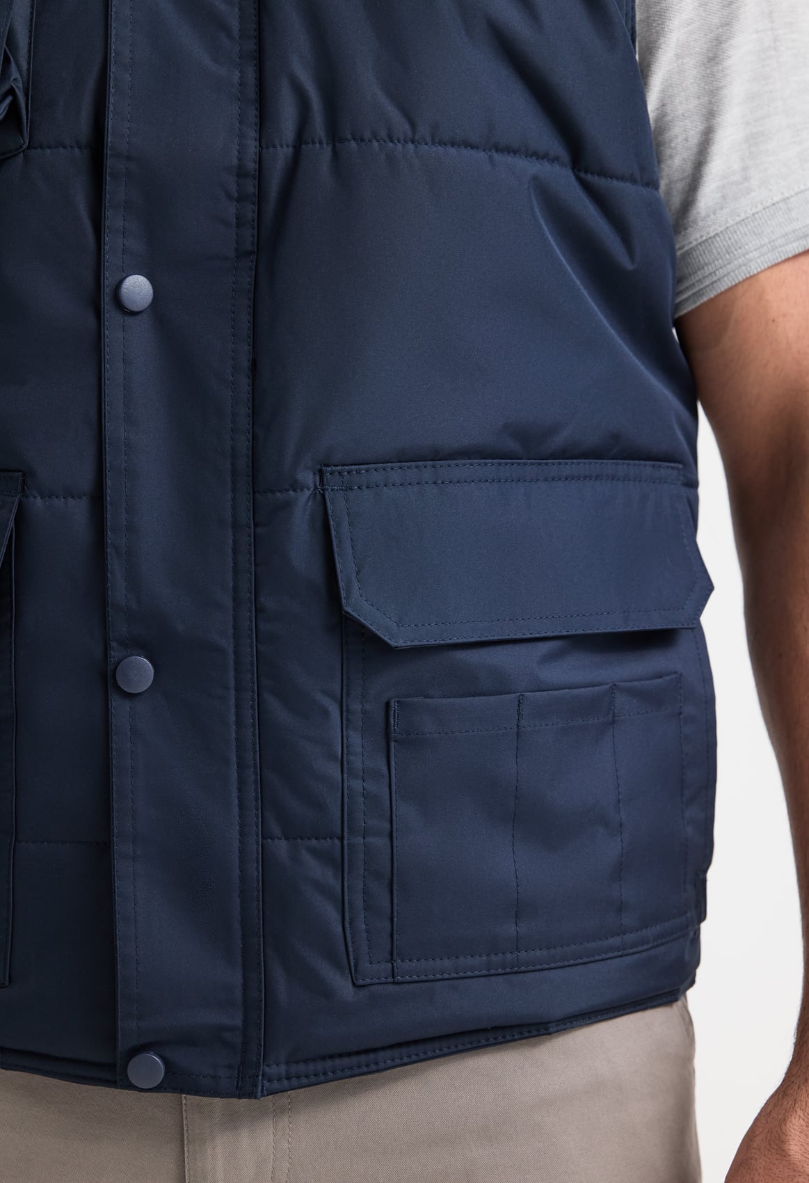 Unisex Super Pro Body Warmer - 250gsm, Radio Loop & Tool Pockets | Black & Navy