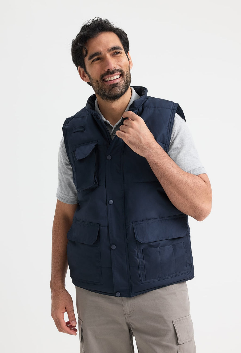 Unisex Super Pro Body Warmer - 250gsm, Radio Loop & Tool Pockets | Black & Navy