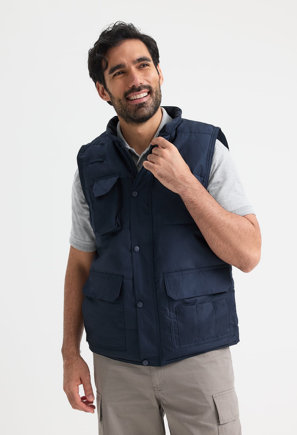 Unisex Super Pro Body Warmer - 250gsm, Radio Loop & Tool Pockets | Black & Navy