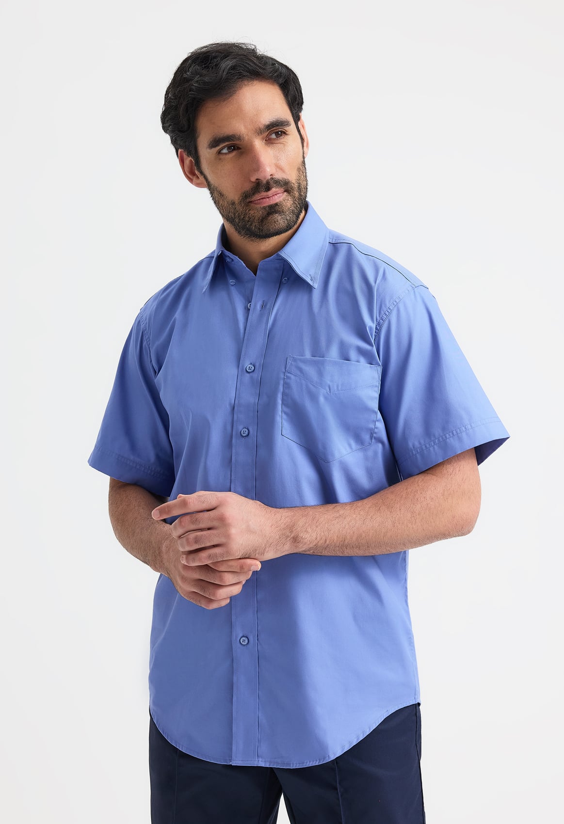 Men's Pinpoint Oxford Half Sleeve Shirt - 140gsm 85/15 Combed Cotton | 7 Colours