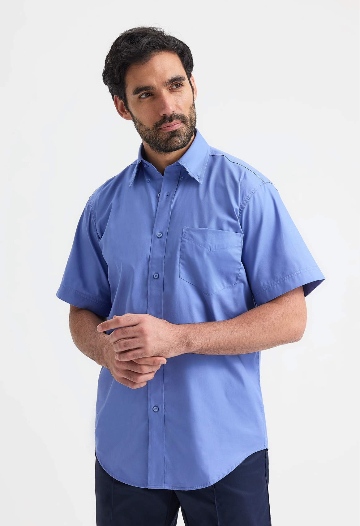 Mens Pinpoint Oxford Half Sleeve Shirt by wrapandcover.co.uk Uniforms, teamwear and custom corporate apparel. Specialising in Central London and the home counties.