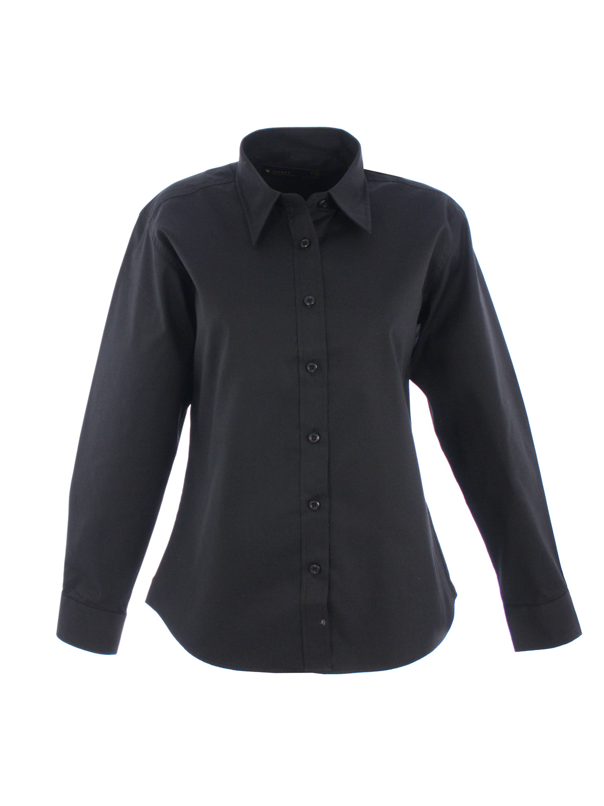 Ladies Pinpoint Oxford Full Sleeve Shirt - Black | Wrapandcover.co.uk Customised uniforms for workwear, schools, and organisations- fast UK delivery, no minimum orders.