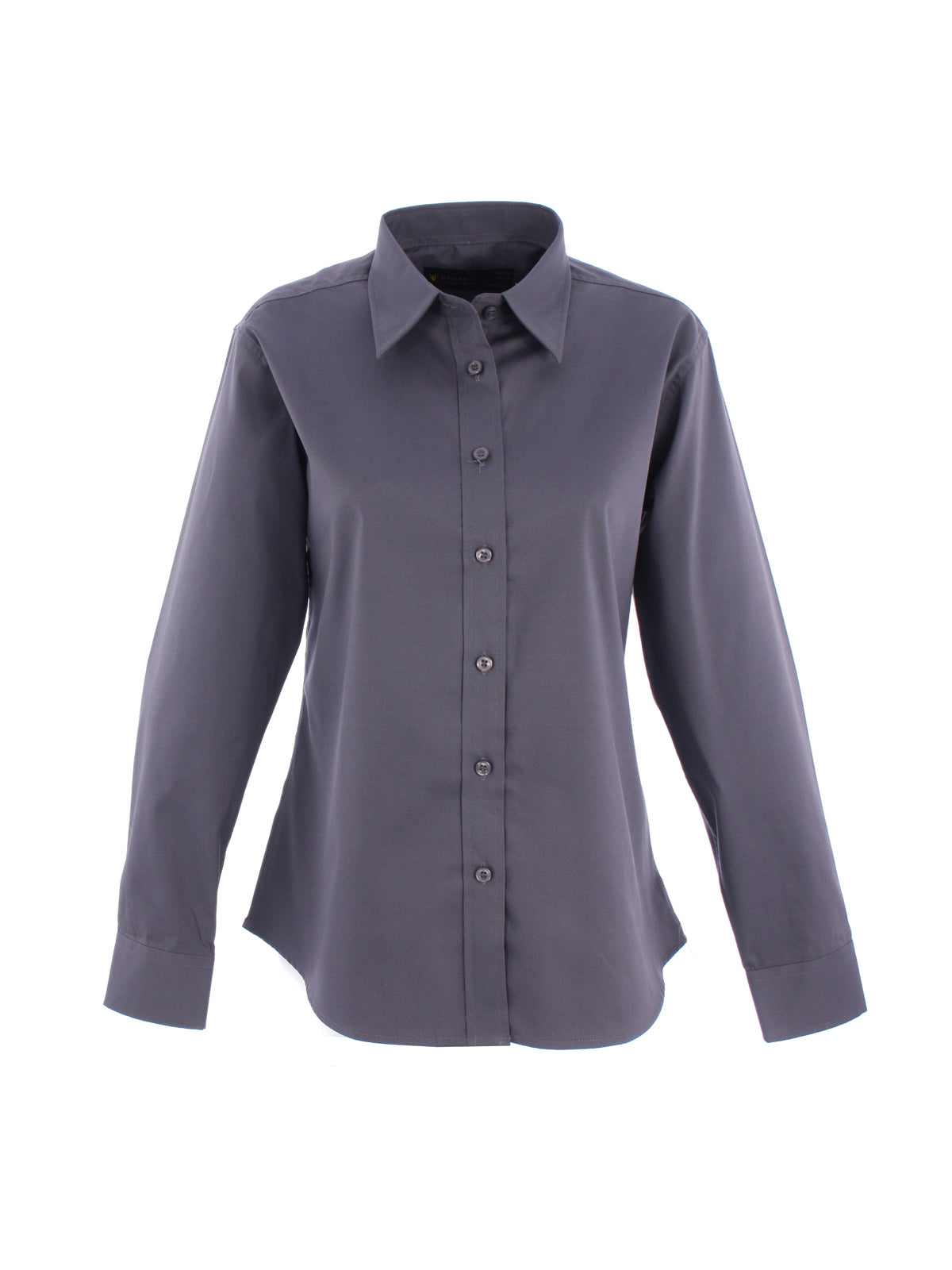 Ladies Pinpoint Oxford Full Sleeve Shirt - Charcoal | Wrapandcover.co.uk Customised uniforms for workwear, schools, and organisations- fast UK delivery, no minimum orders.