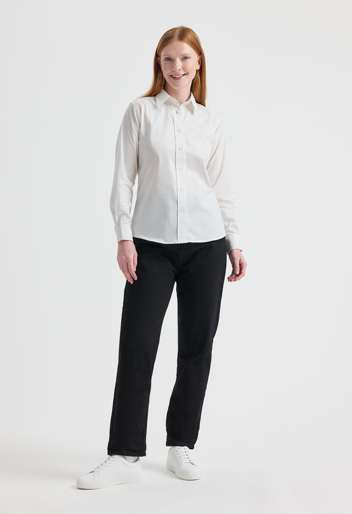 Ladies Pinpoint Oxford Full Sleeve Shirt - Front View