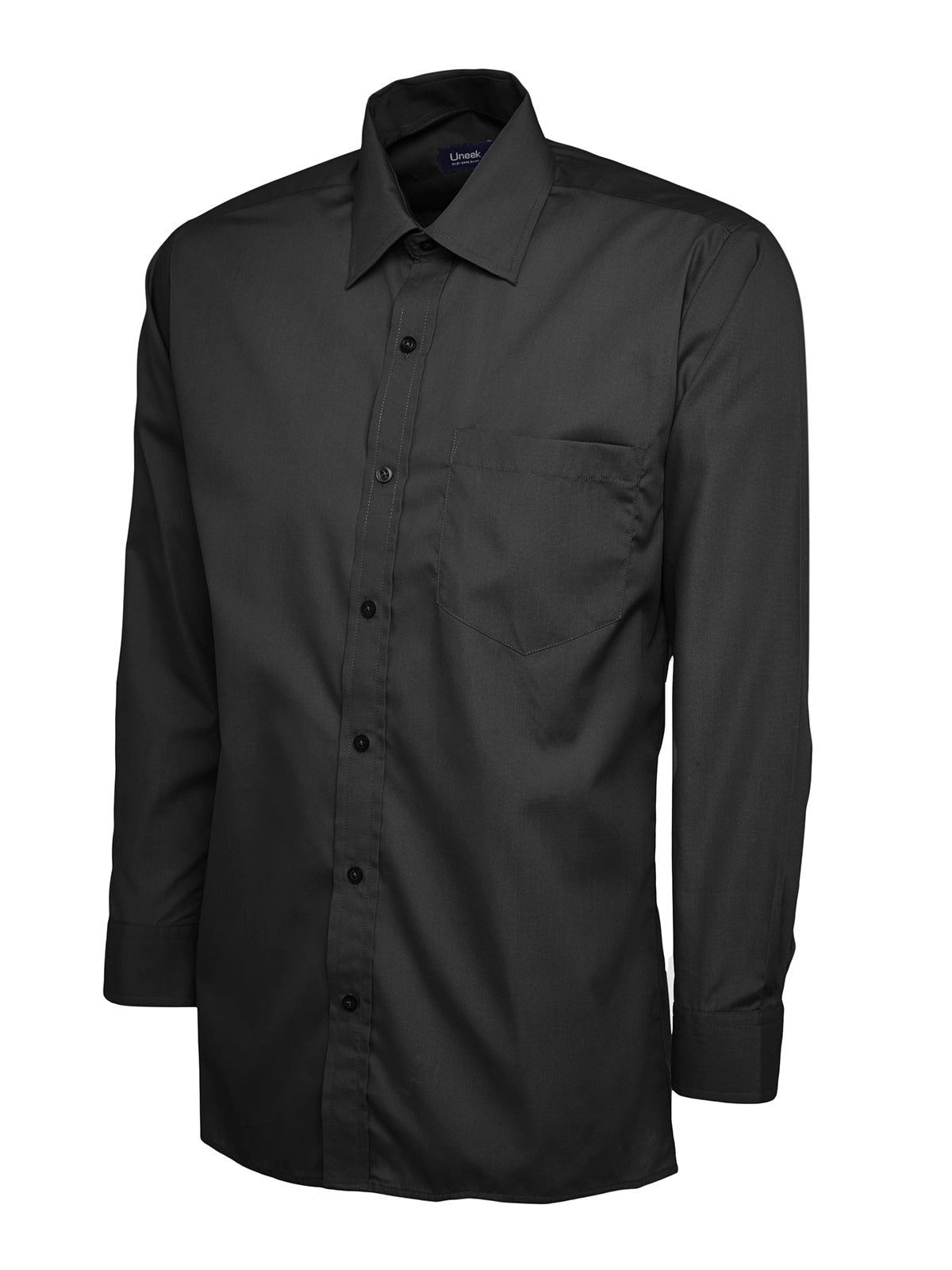 Mens Poplin Full Sleeve Shirt - Black | Wrapandcover.co.uk Customised uniforms for workwear, schools, and organisations- fast UK delivery, no minimum orders.