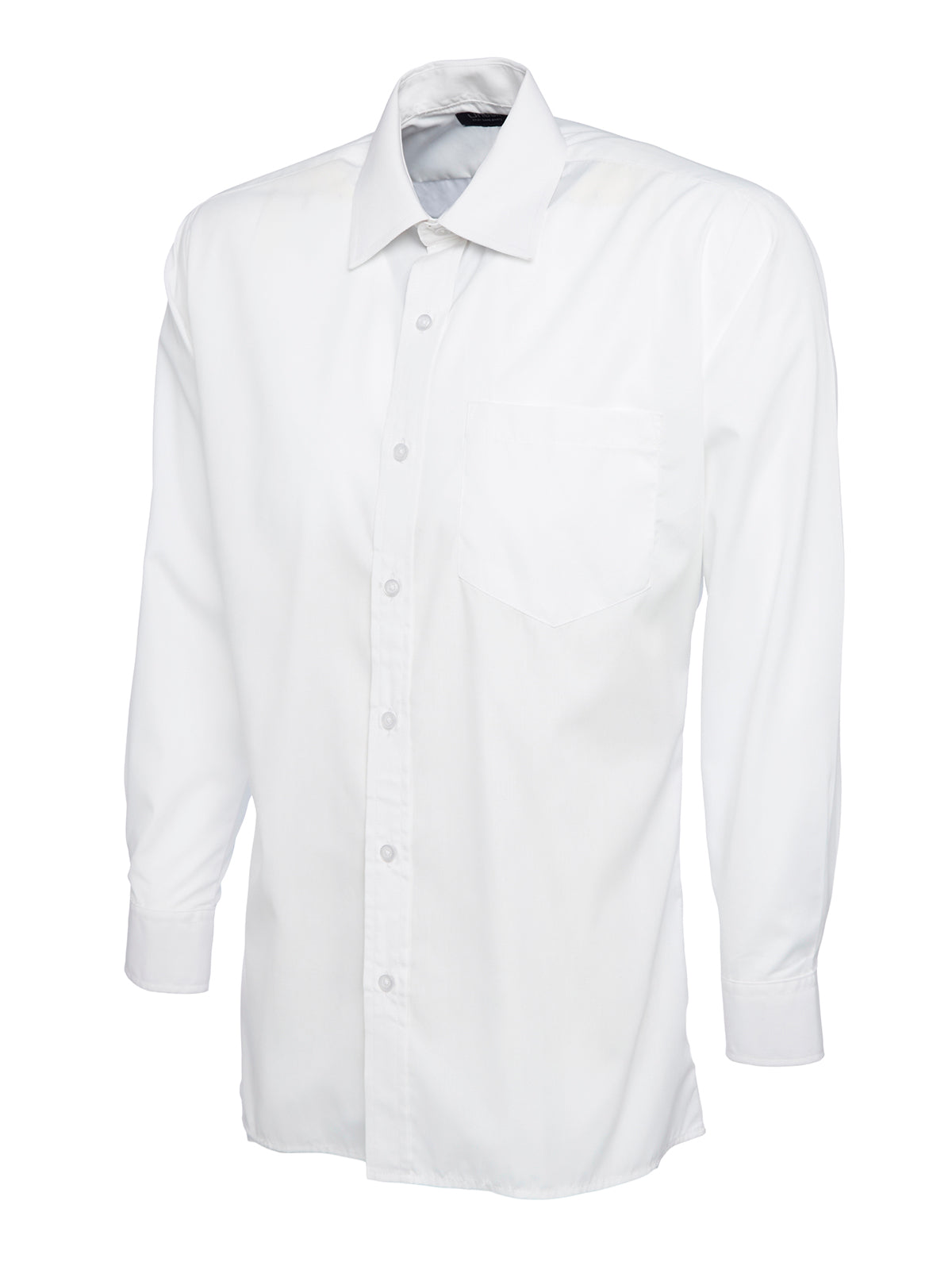 Mens Poplin Full Sleeve Shirt - White | Wrapandcover.co.uk Customised uniforms for workwear, schools, and organisations- fast UK delivery, no minimum orders.