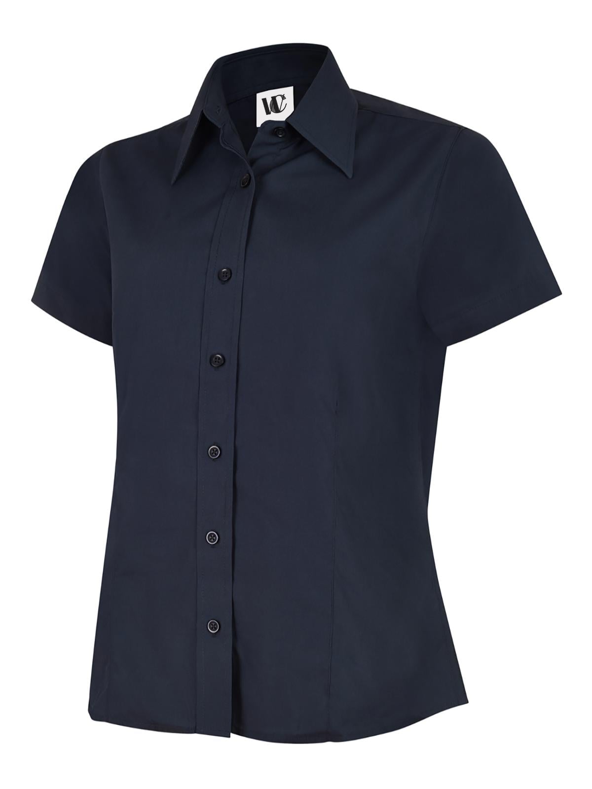Ladies' Poplin Half Sleeve Shirt - 120gsm 65/35 Polycotton | 10 Colours
