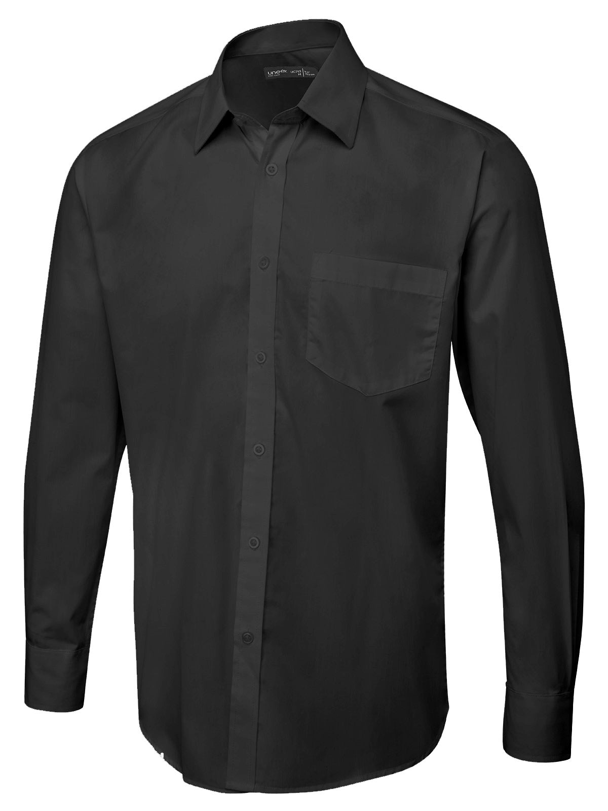 Men's Long Sleeve Poplin Shirt - Black | Wrapandcover.co.uk Customised uniforms for workwear, schools, and organisations- fast UK delivery, no minimum orders.