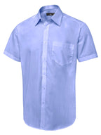 Men's Short Sleeve Poplin Shirt - 120gsm 65/35 Polycotton | 3 Colours