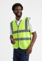 Unisex Hi-Vis Safety Waistcoat - EN ISO 20471 Class 2 | Yellow & Orange