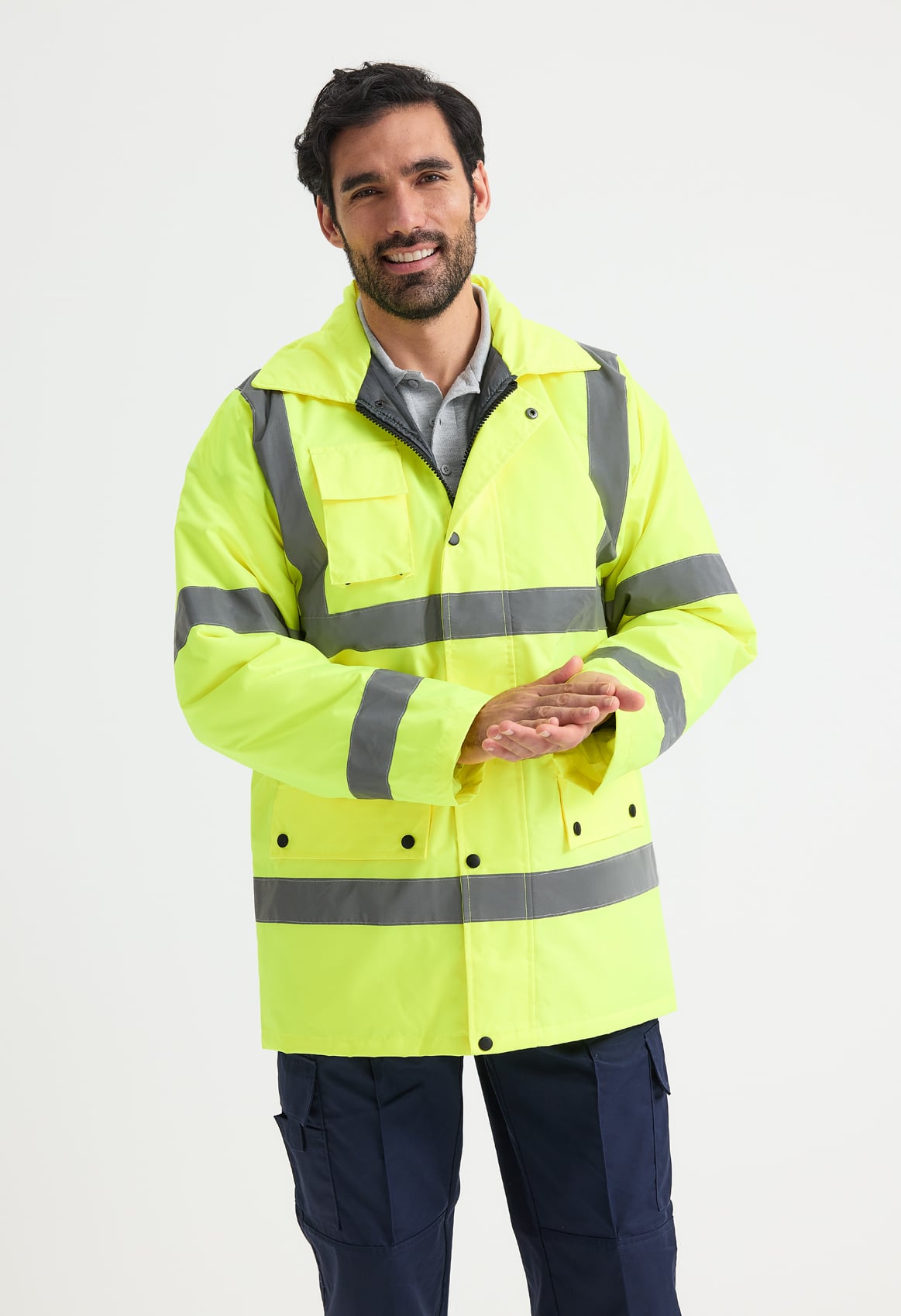 Unisex Hi-Vis Road Safety Jacket - EN ISO 20471 Class 3 Waterproof | Yellow & Orange