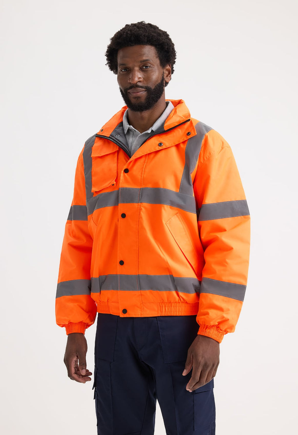 Unisex Hi-Vis Bomber Jacket - EN ISO 20471 Class 3 Waterproof | Yellow & Orange