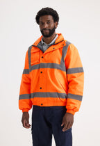 Unisex Hi-Vis Bomber Jacket - EN ISO 20471 Class 3 Waterproof | Yellow & Orange