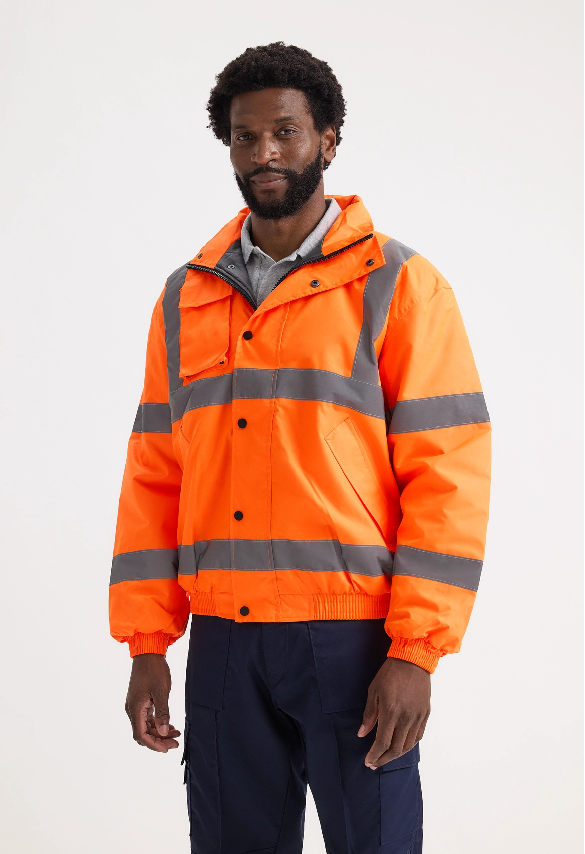 Hi Vis Bomber Jacket by wrapandcover.co.uk Uniforms,  teamwear and custom corporate apparel. Specialising in Central London and the home counties.