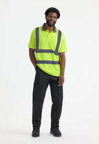 Unisex Hi-Vis Short Sleeve Polo Shirt - EN ISO 20471 Class 2, 175gsm Recycled Polyester | Yellow