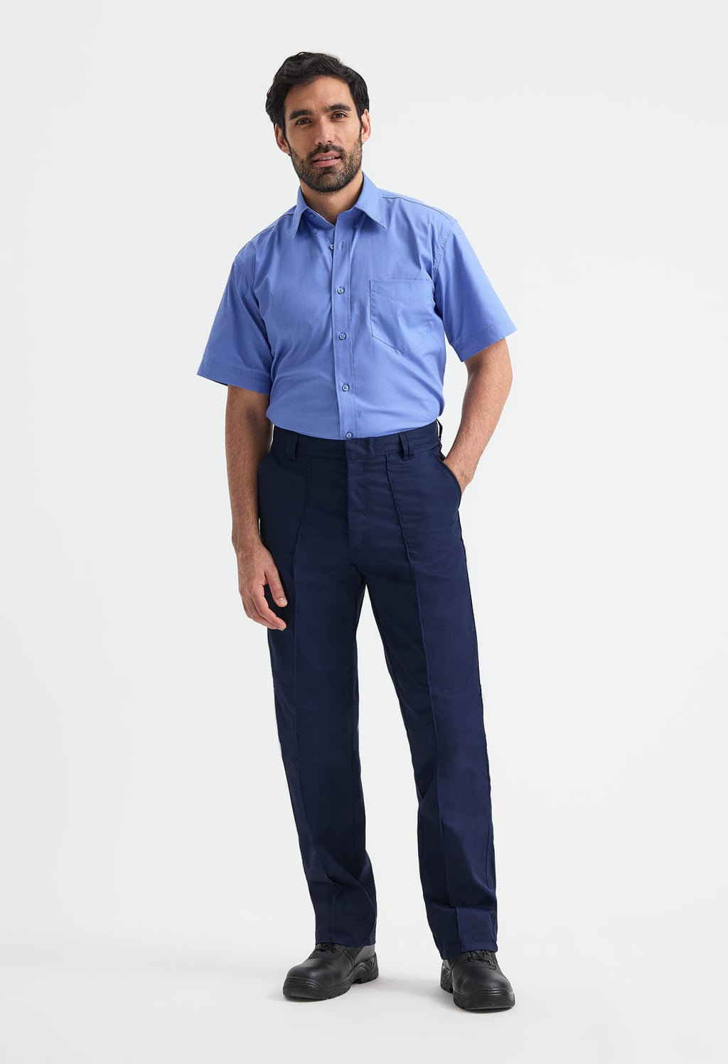 Unisex Workwear Trousers - 245gsm Polycotton, Regular Leg | Black & Navy