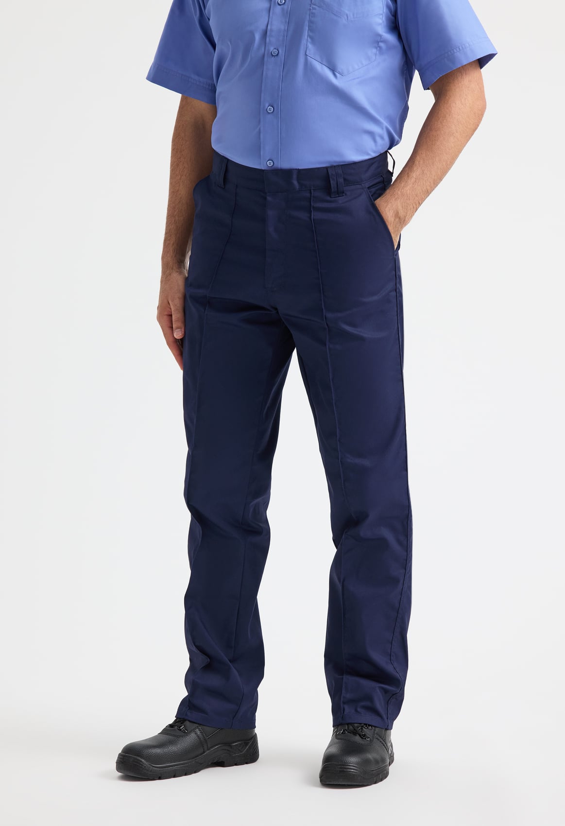 Unisex Workwear Trousers - 245gsm Polycotton, Regular Leg | Black & Navy