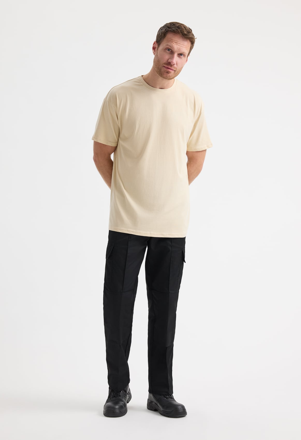 Unisex Cargo Trousers - 245gsm Polycotton, Knee Pad Pockets | Black & Navy