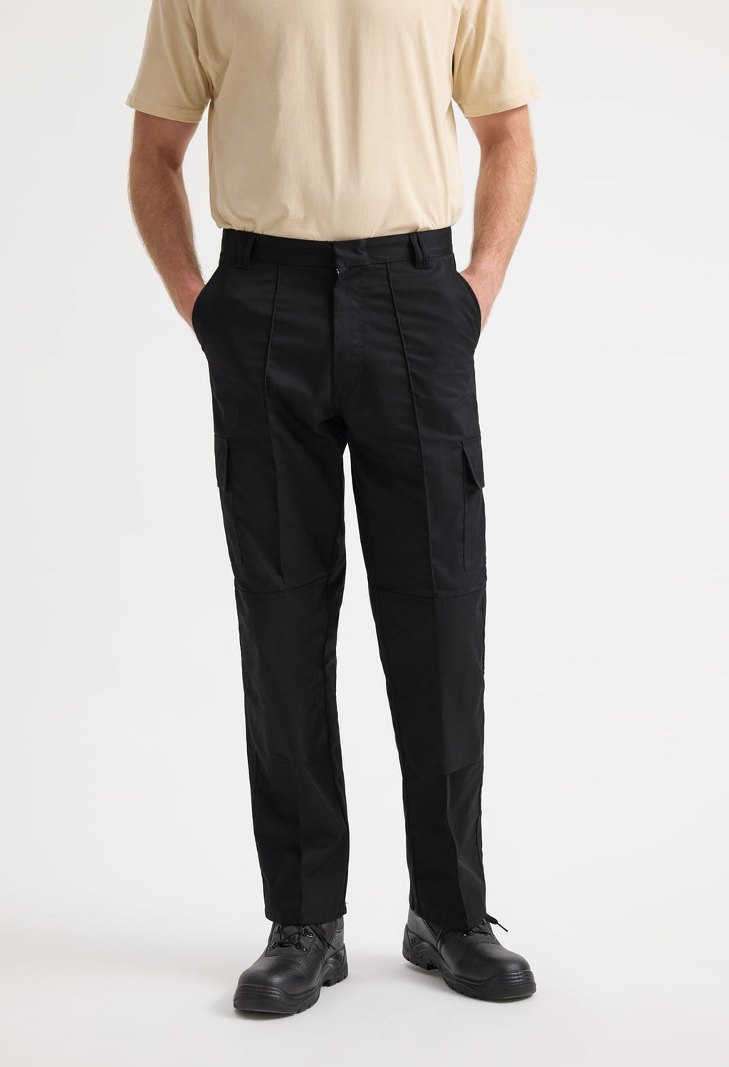 Unisex Cargo Trousers - 245gsm Polycotton, Knee Pad Pockets | Black & Navy