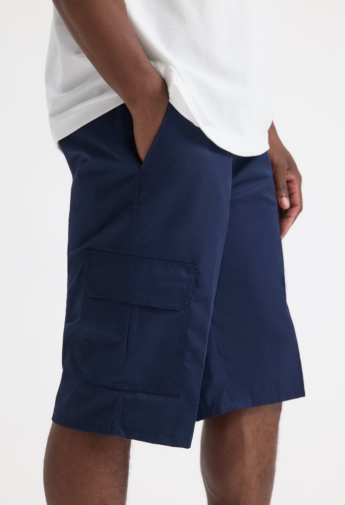 Men's Cargo Shorts - 260gsm 65/35 Polycotton | Black & Navy
