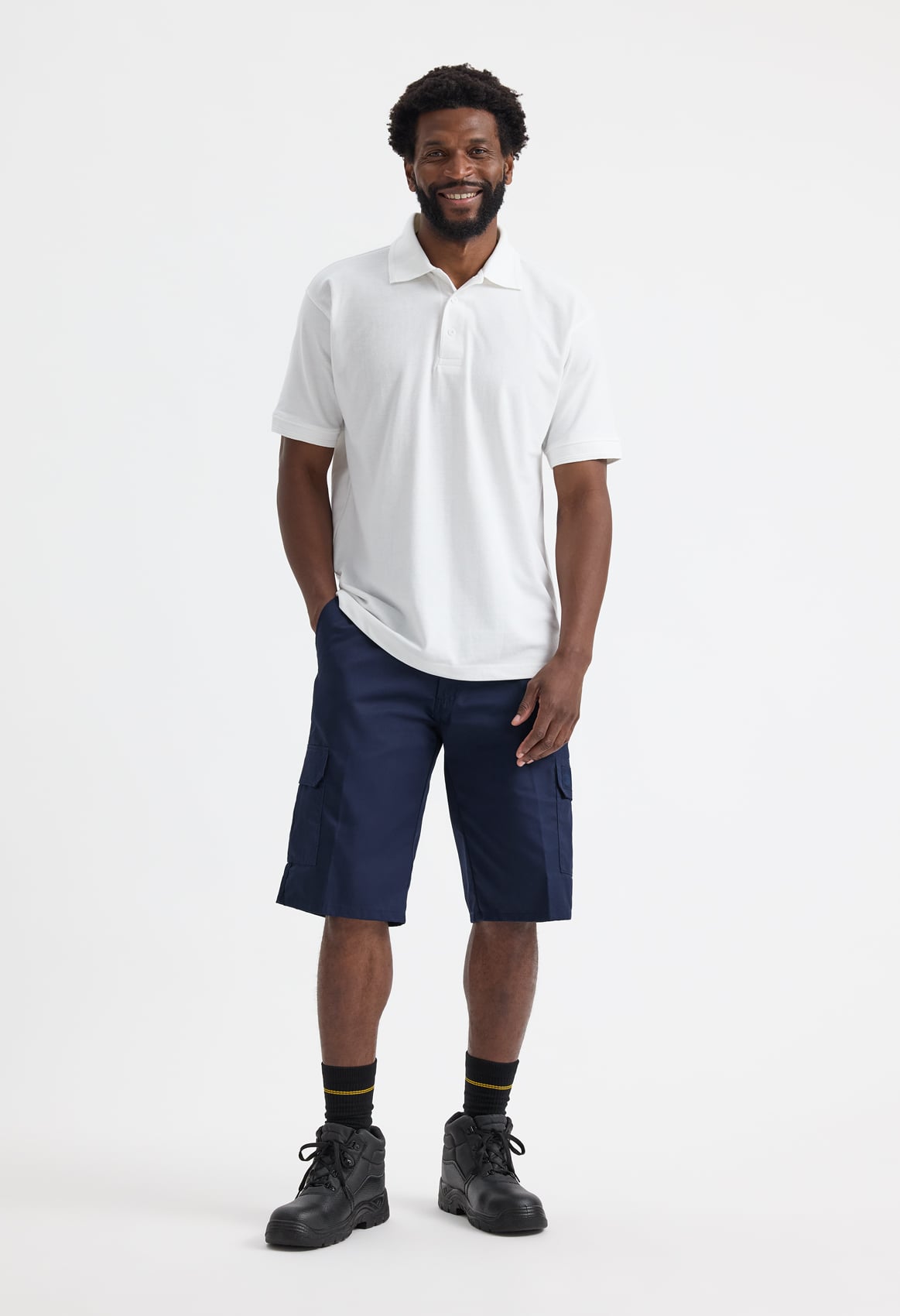Men's Cargo Shorts - 260gsm 65/35 Polycotton | Black & Navy