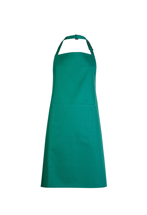 Bib Apron with Pocket - Bottle Green - ONE - UC940 | Wrapandcover.co.uk Customised uniforms for workwear, schools, and organisations- fast UK delivery, no minimum orders.
